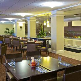 The Garden Grille & Bar offers a variety of traditional American dishes and comfort foods in a casual and friendly atmosphere.